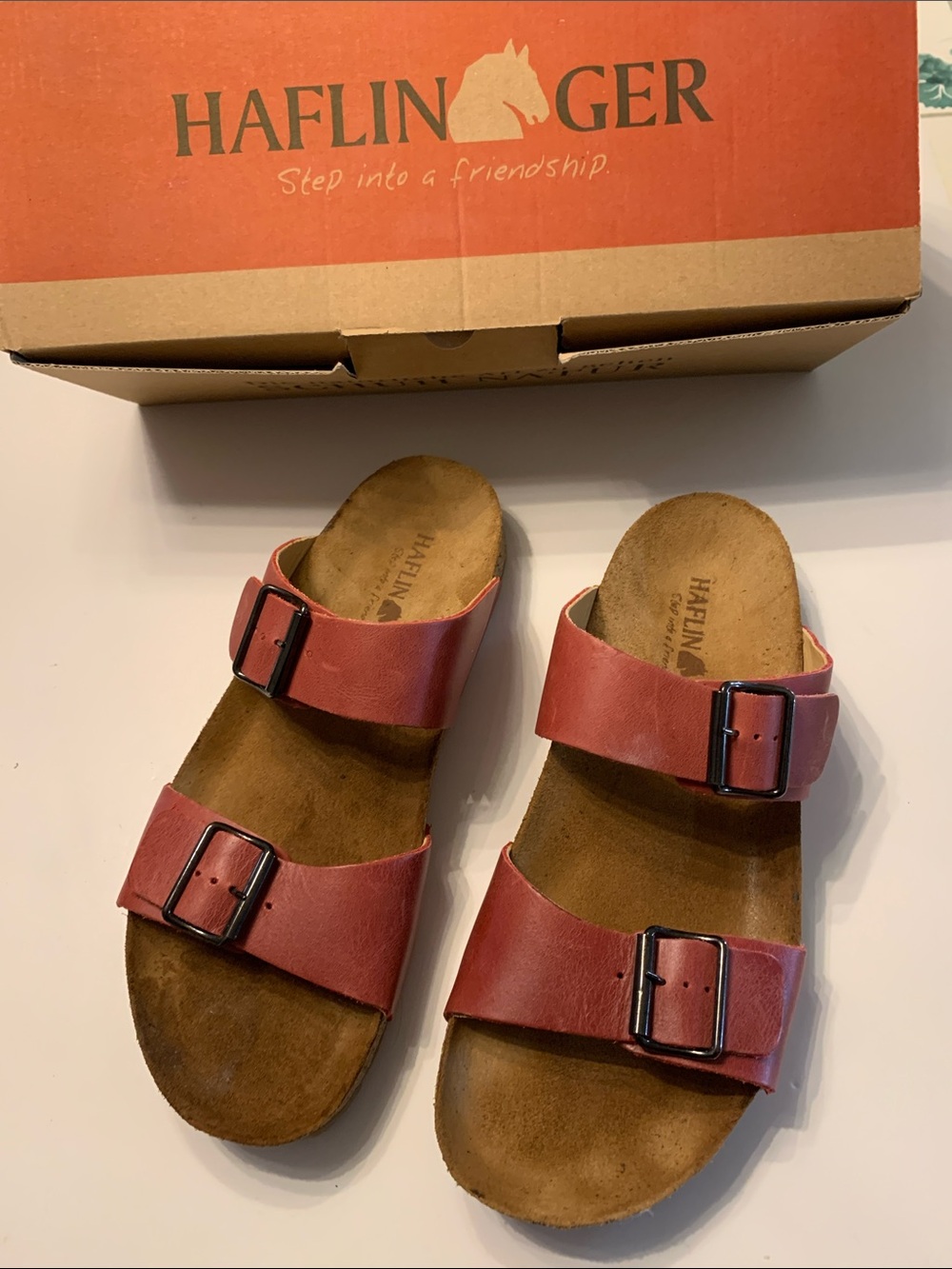 Haflinger Women's Berry Double-Buckle Slide Sandals